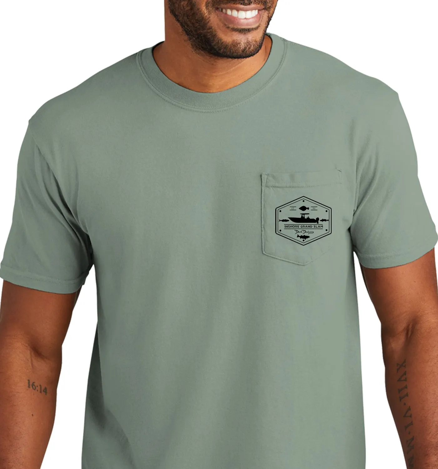 Men's Inshore Grand Slam Short Sleeve Garment Dyed Bay Pocket T-Shirt