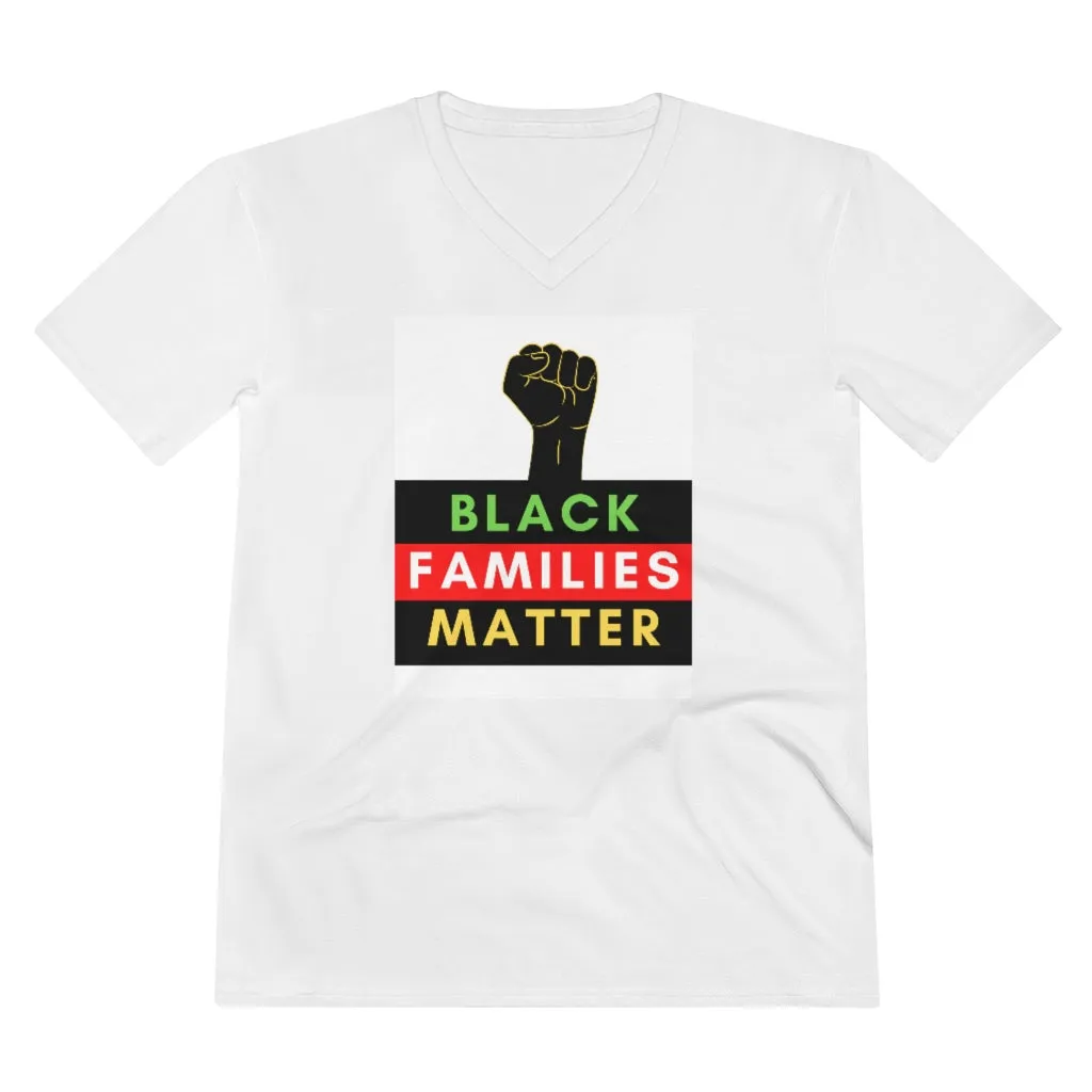 Men's Lightweight V-Neck Tee (Black Love Rocks Original Design - Black Families)