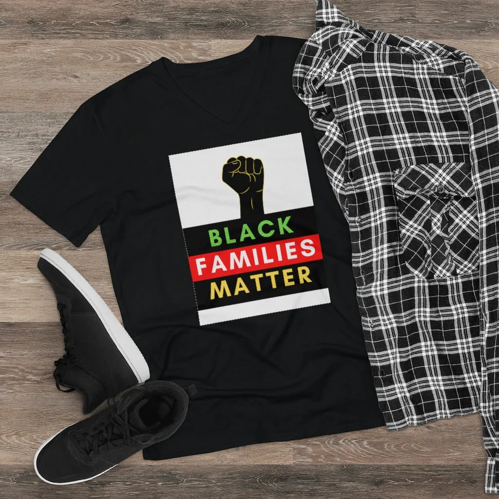 Men's Lightweight V-Neck Tee (Black Love Rocks Original Design - Black Families)