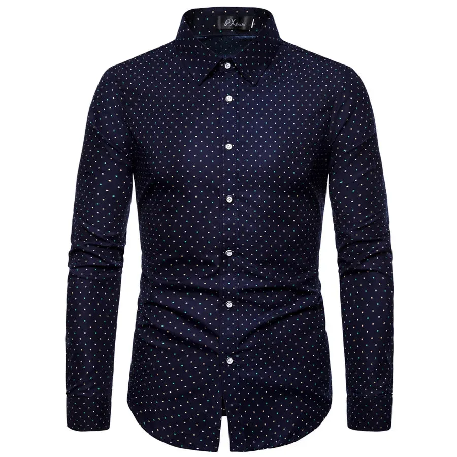 Men's Long Sleeve Hawaiian Floral Shirt
