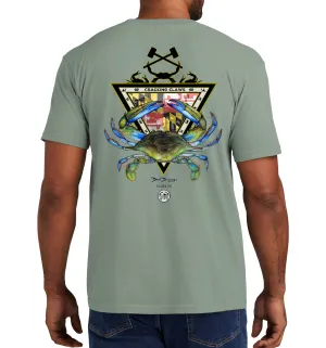 Men's Maryland Blue Crab Short Sleeve Garment Dyed Bay Pocket T-Shirt