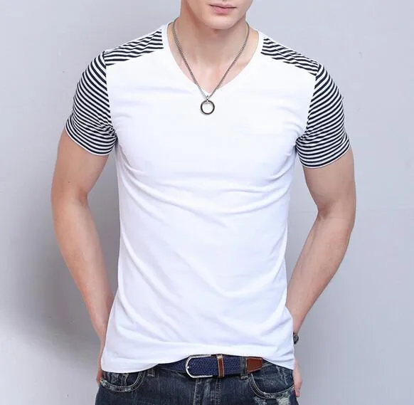 Men's Striped V-Neck T-Shirt
