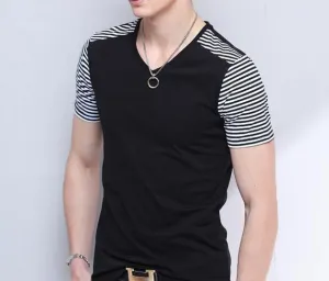 Men's Striped V-Neck T-Shirt