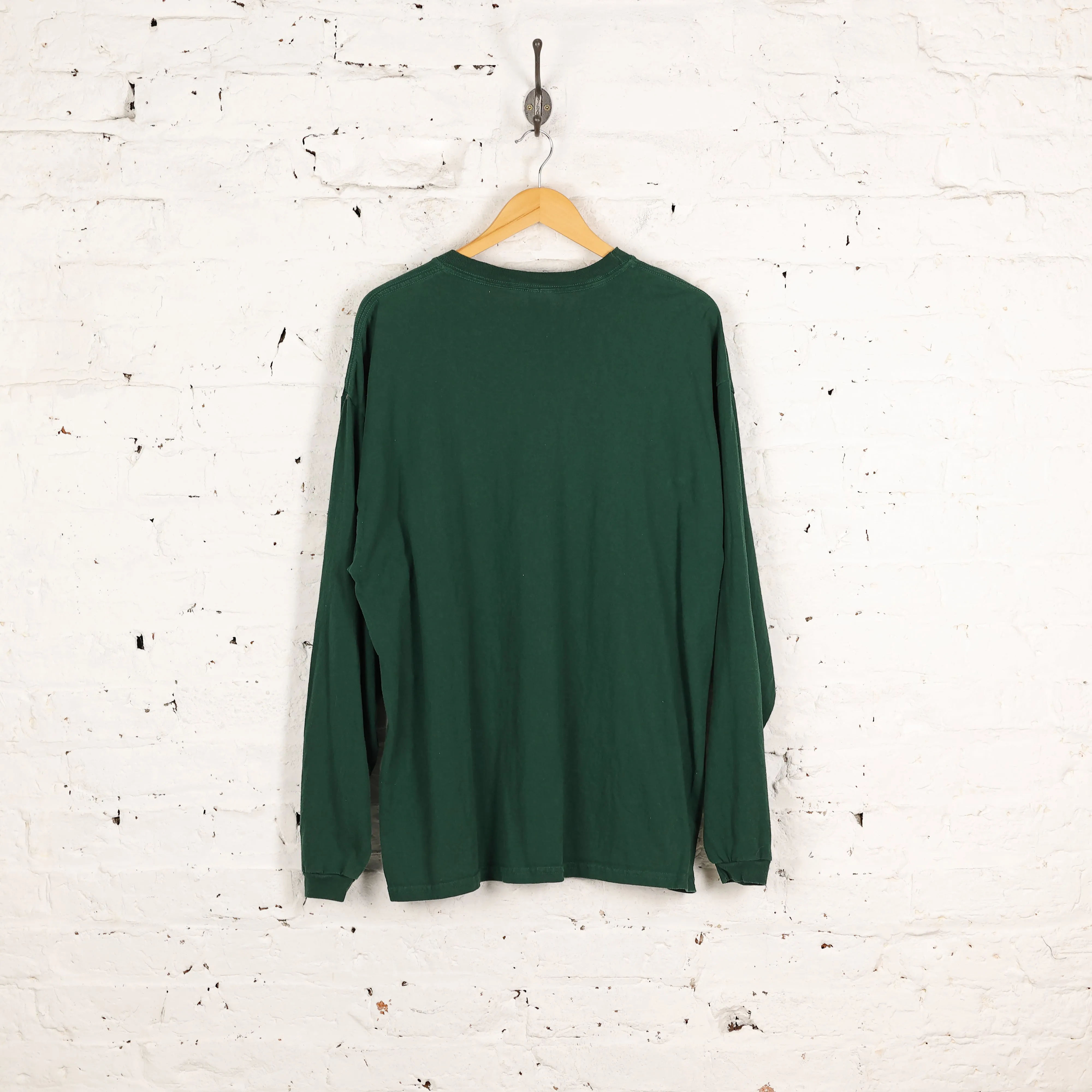 Miami Hurricanes Collage Football Long Sleeve T Shirt - Green - XL