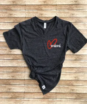 Mimi Heart Shirt | Unisex V Neck