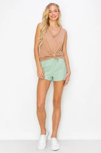 Mineral Wash V Neck Tank