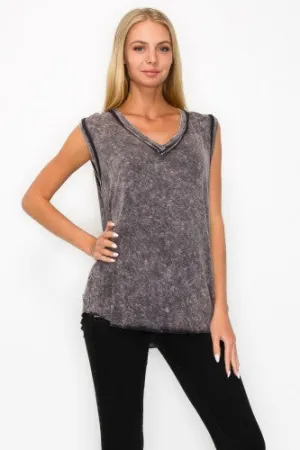 Mineral Wash V Neck Tank