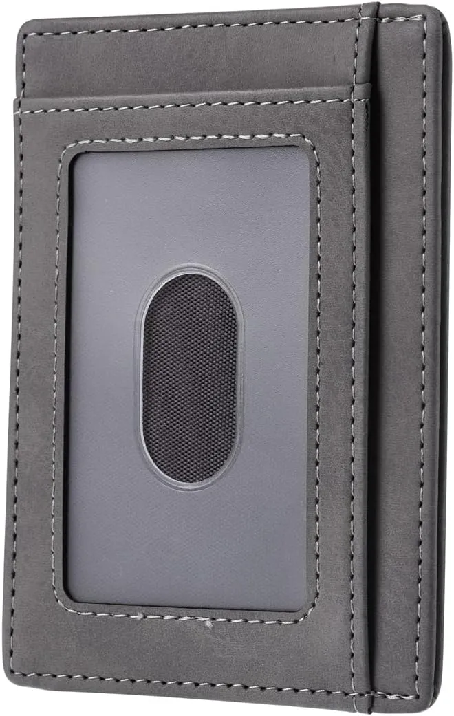 Minimalist Front Pocket Leather Wallet, RFID Blocking Slim Card Holder