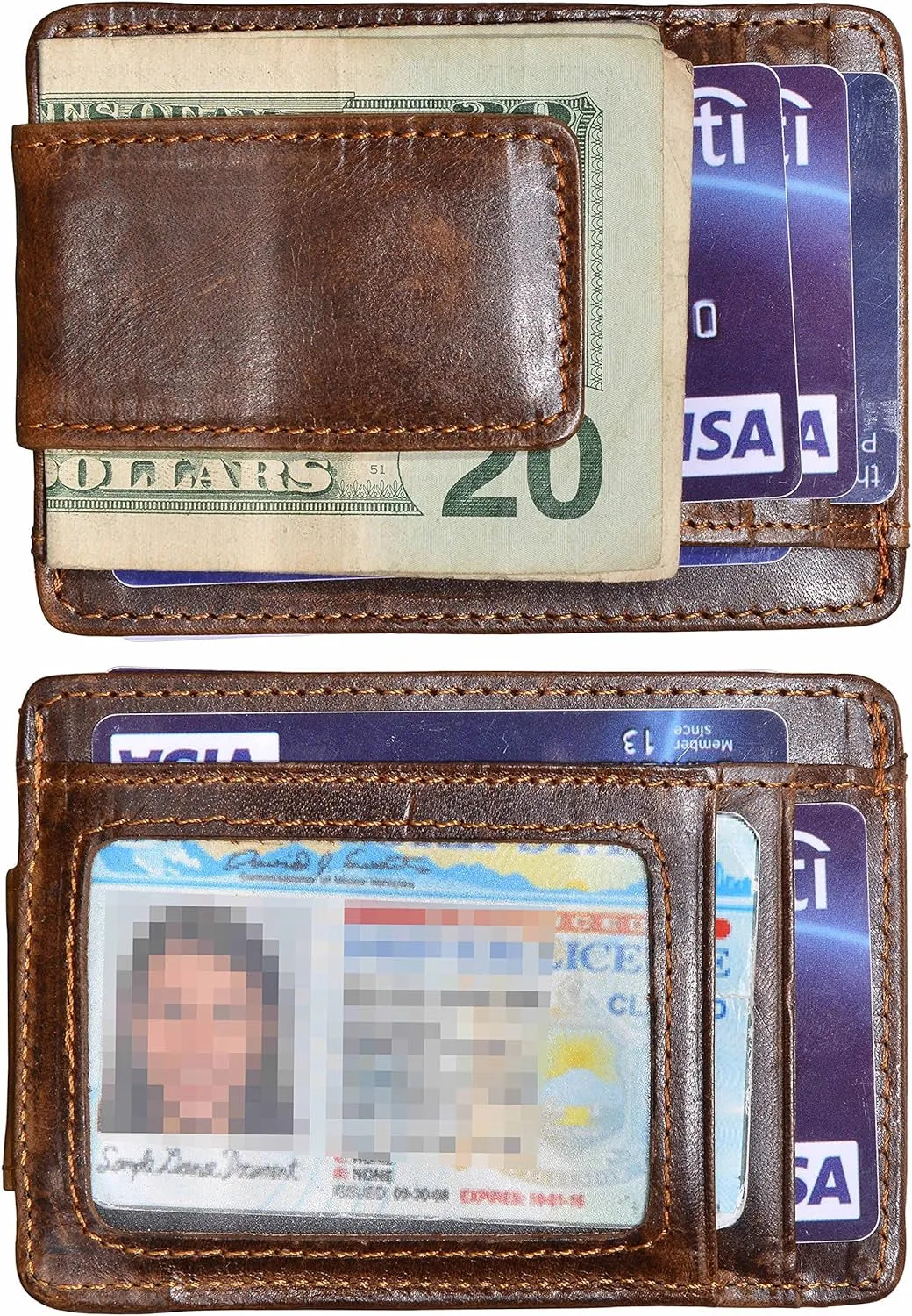 Minimalist Magnetic Money Clip Slim Front Pocket Wallet for Men