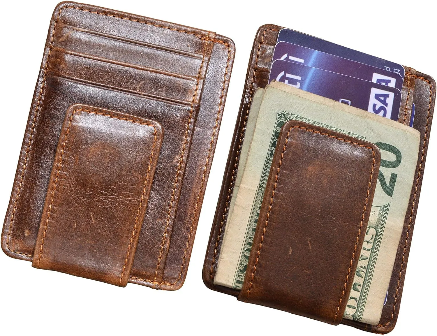 Minimalist Magnetic Money Clip Slim Front Pocket Wallet for Men