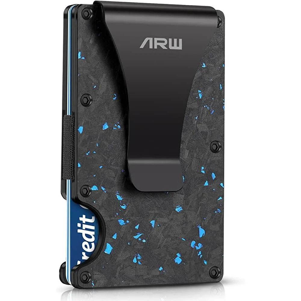 Minimalist Wallet for Men, ARW Metal Money Clip Wallet, RFID Blocking Aluminum Slim Cash Credit Card Holder | Multiple Colors