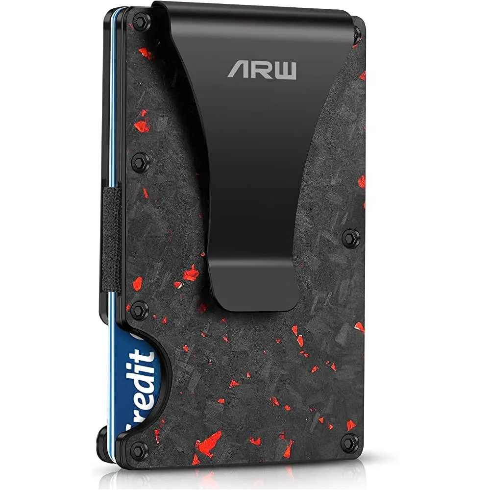 Minimalist Wallet for Men, ARW Metal Money Clip Wallet, RFID Blocking Aluminum Slim Cash Credit Card Holder | Multiple Colors