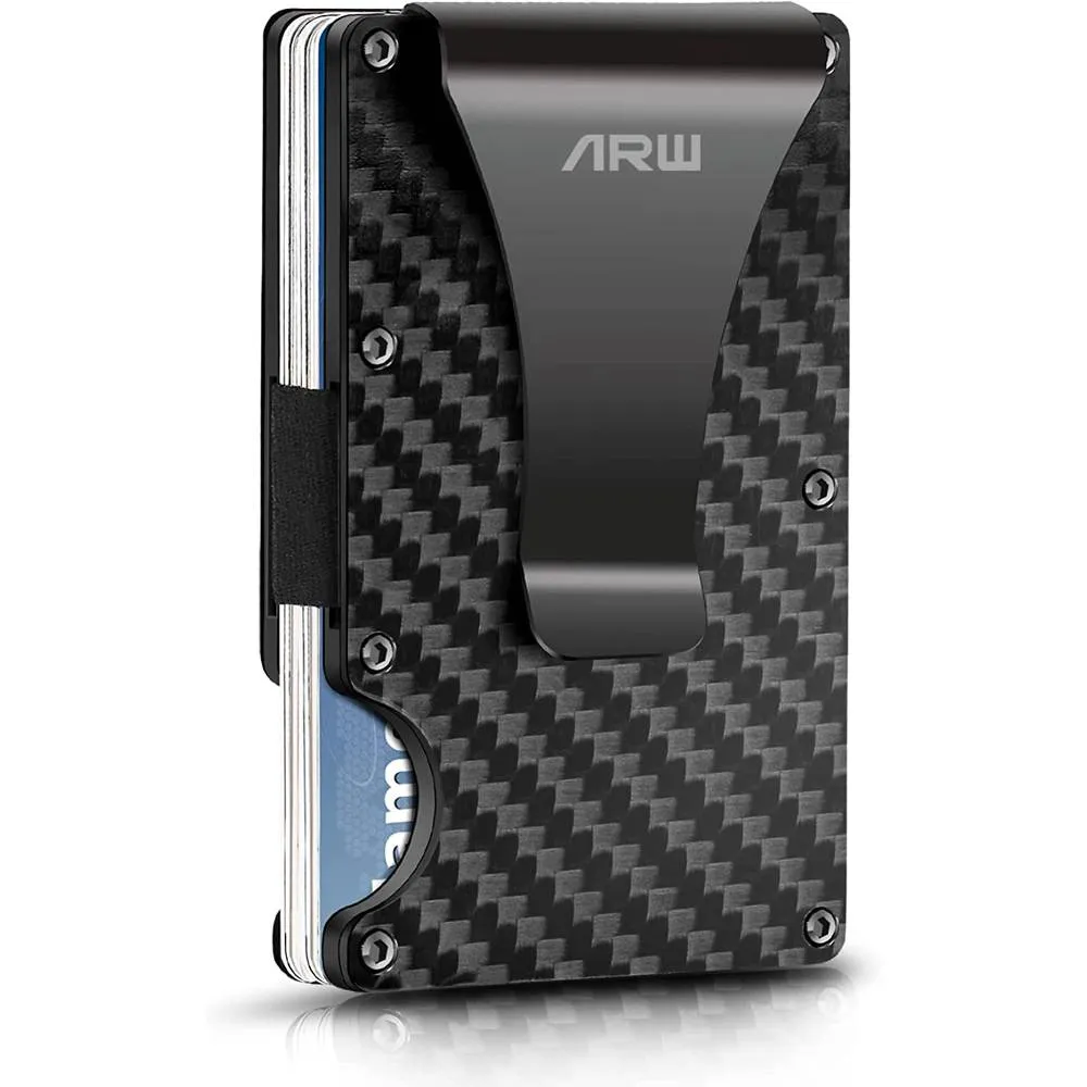 Minimalist Wallet for Men, ARW Metal Money Clip Wallet, RFID Blocking Aluminum Slim Cash Credit Card Holder | Multiple Colors