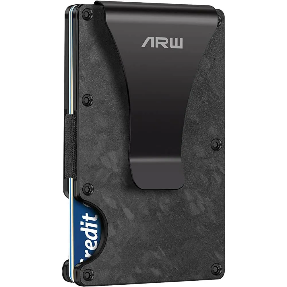 Minimalist Wallet for Men, ARW Metal Money Clip Wallet, RFID Blocking Aluminum Slim Cash Credit Card Holder | Multiple Colors