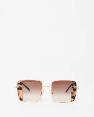Miu Miu Rose Gold & Light Tortoise 07D-0A6 Oversize Square Sunglasses