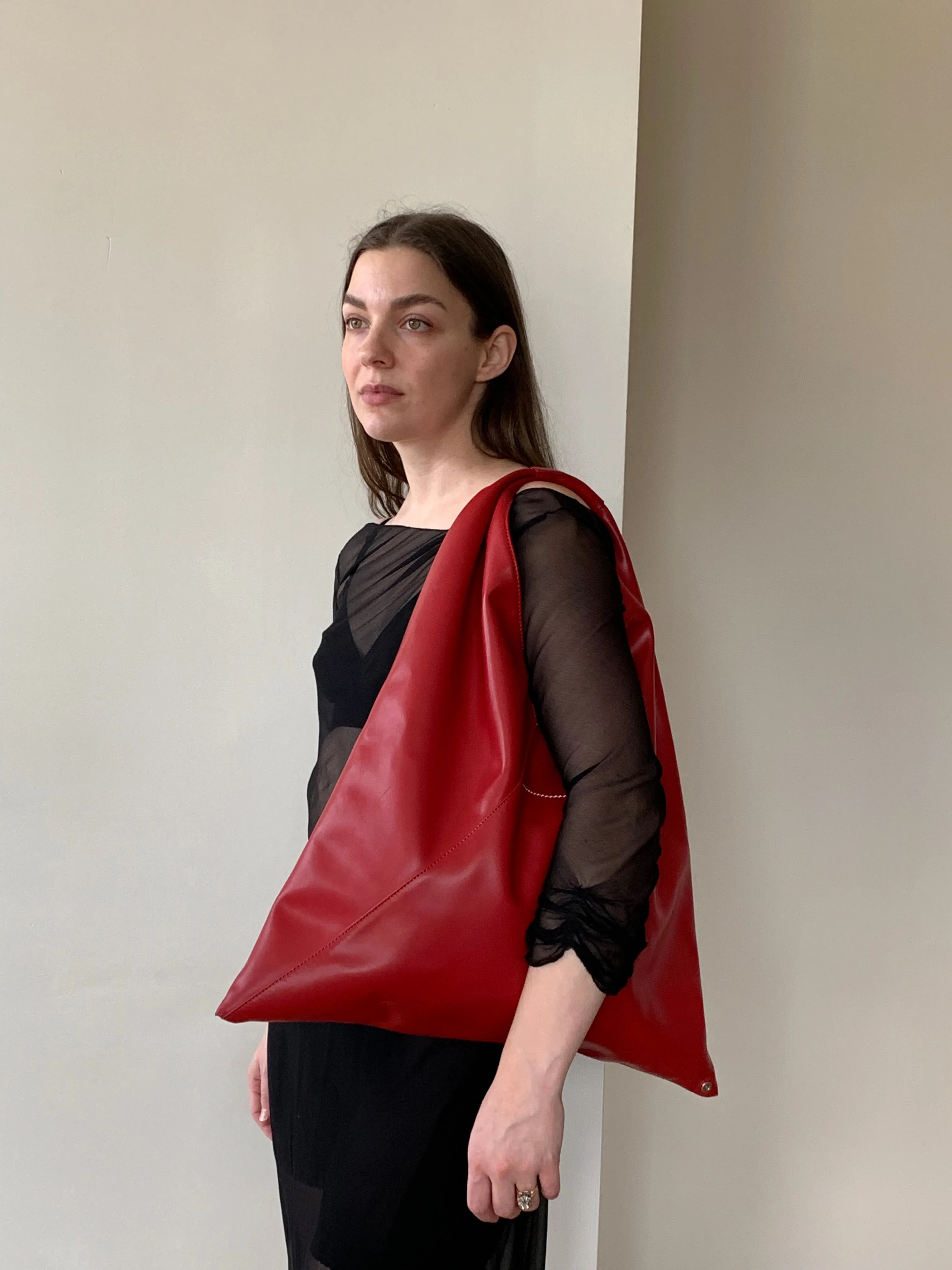 MM6 Margiela red leather tote bag