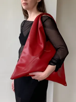 MM6 Margiela red leather tote bag