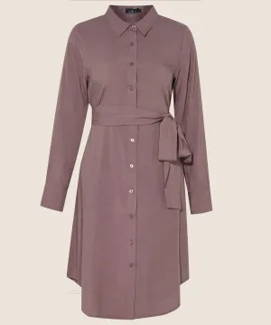 Mocha Button Down Long Sleeve Tunic