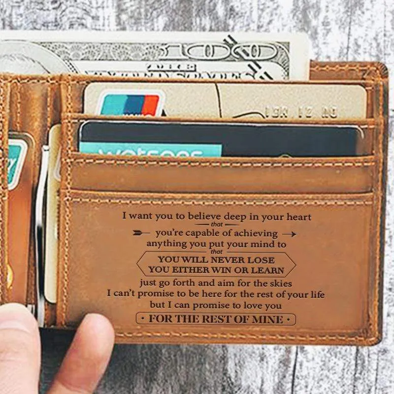 Mom To Son - Genuine Premium Leather Bifold Card Wallet