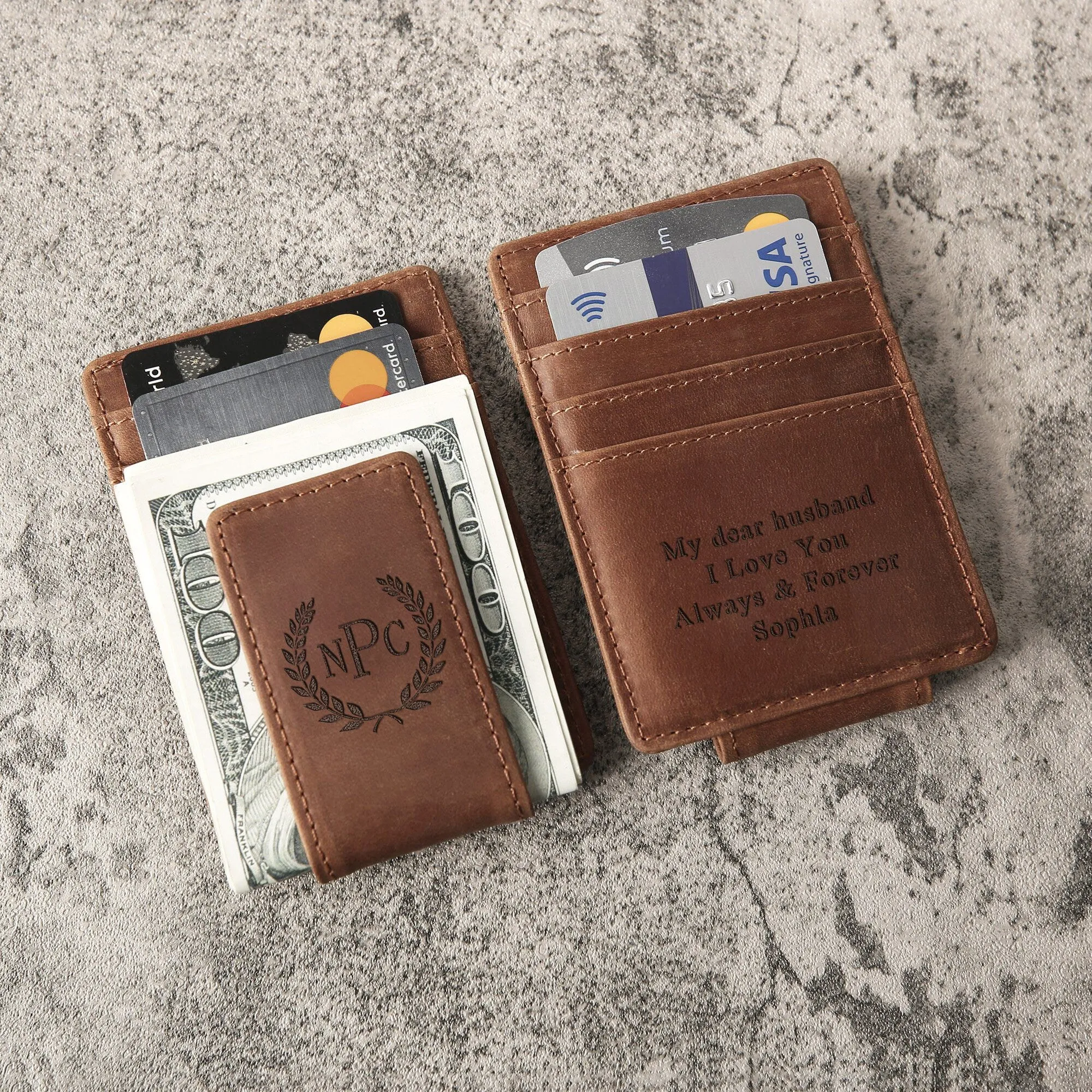 Money Clip, Personalized leather money clip, Leather Money Clip, Leather Wallet, Groomsman Gift, Groomsmen Gift, Fathers Day Gift, custom