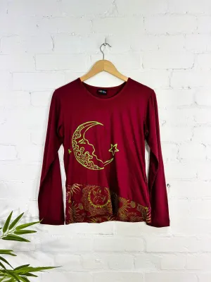 Moon Print Long Sleeve T-Shirt