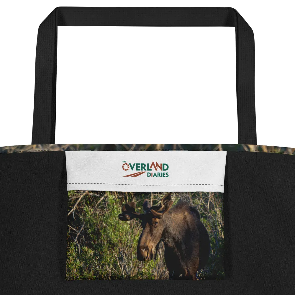 Moose All-Over Print Large Tote Bag