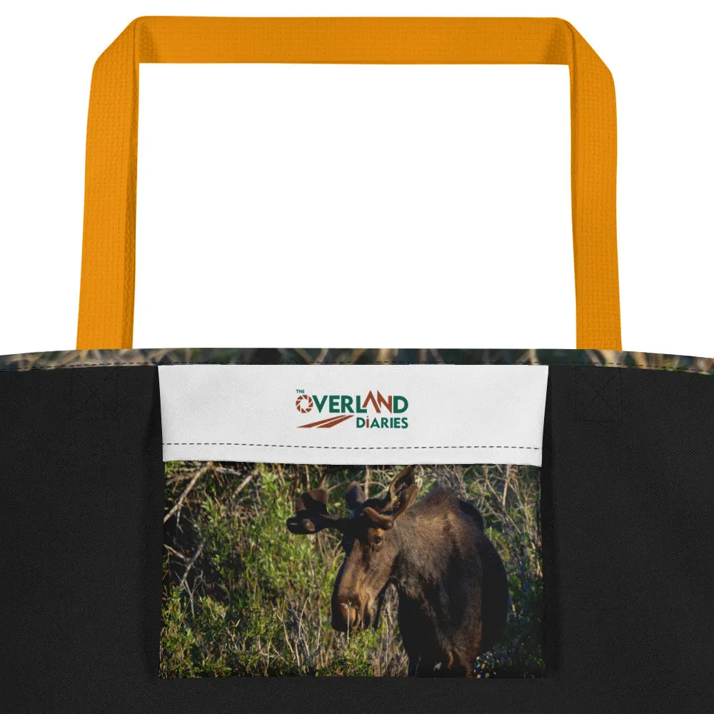 Moose All-Over Print Large Tote Bag