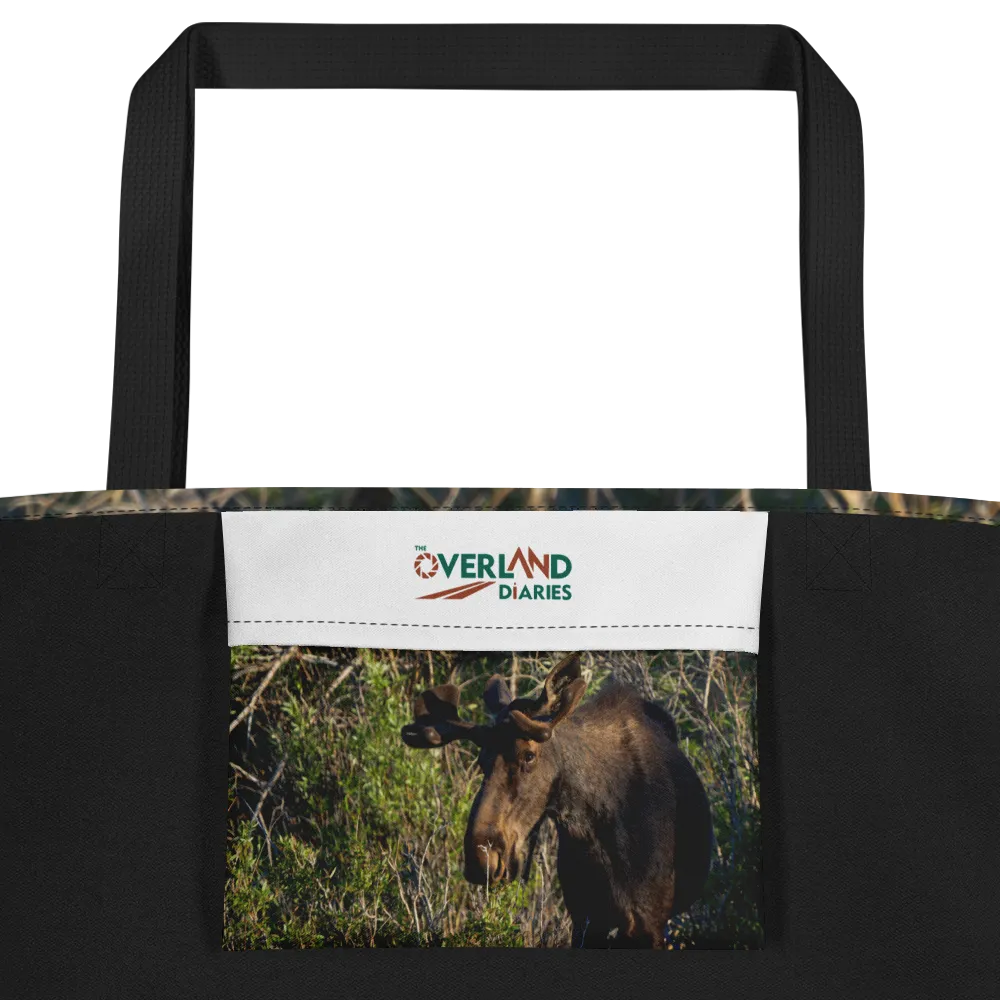 Moose All-Over Print Large Tote Bag