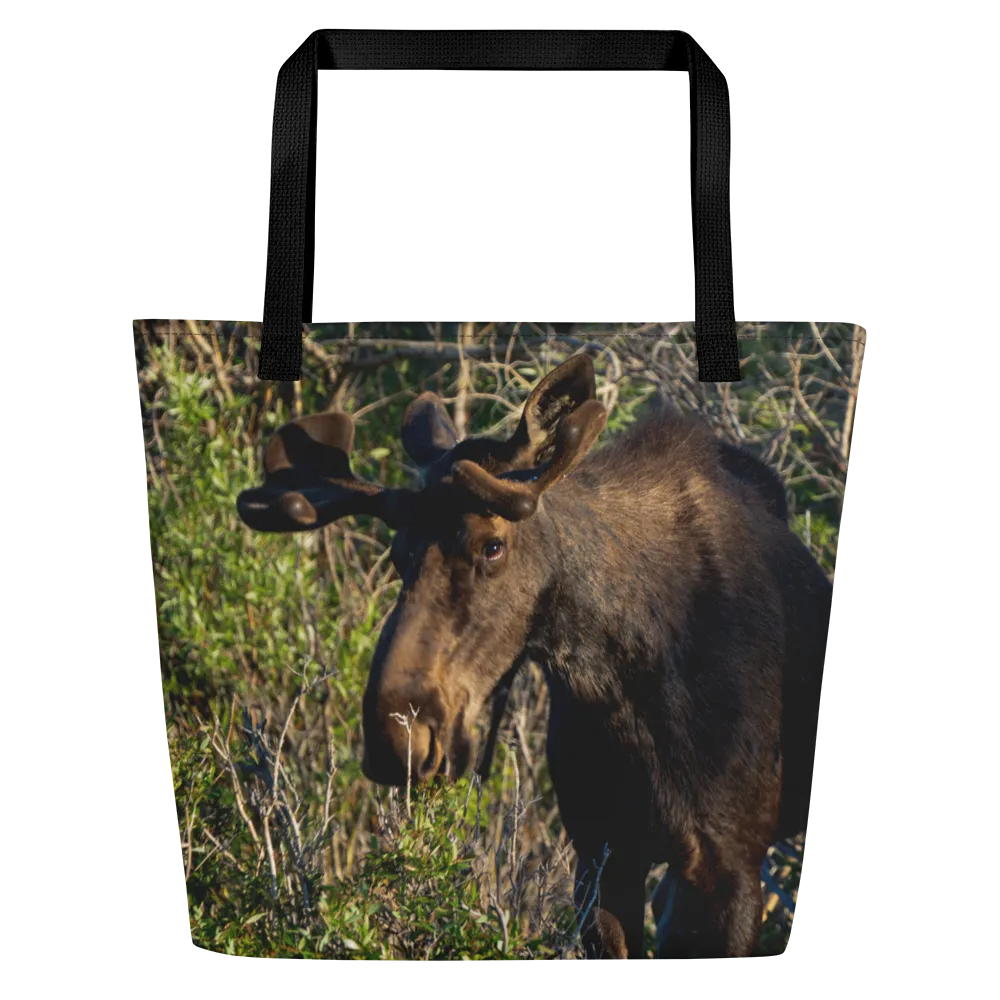 Moose All-Over Print Large Tote Bag