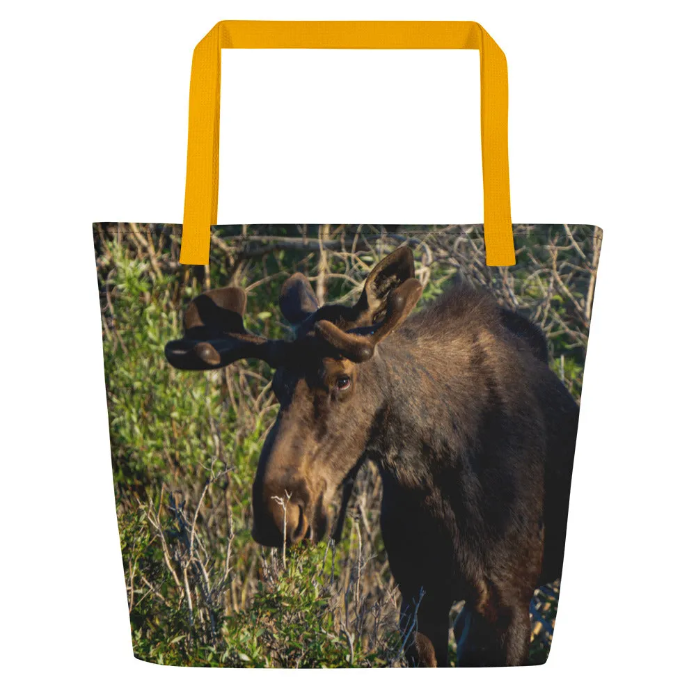 Moose All-Over Print Large Tote Bag