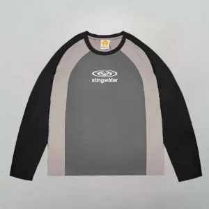 Moses Panelled Long Sleeve T-Shirt Black/Gray
