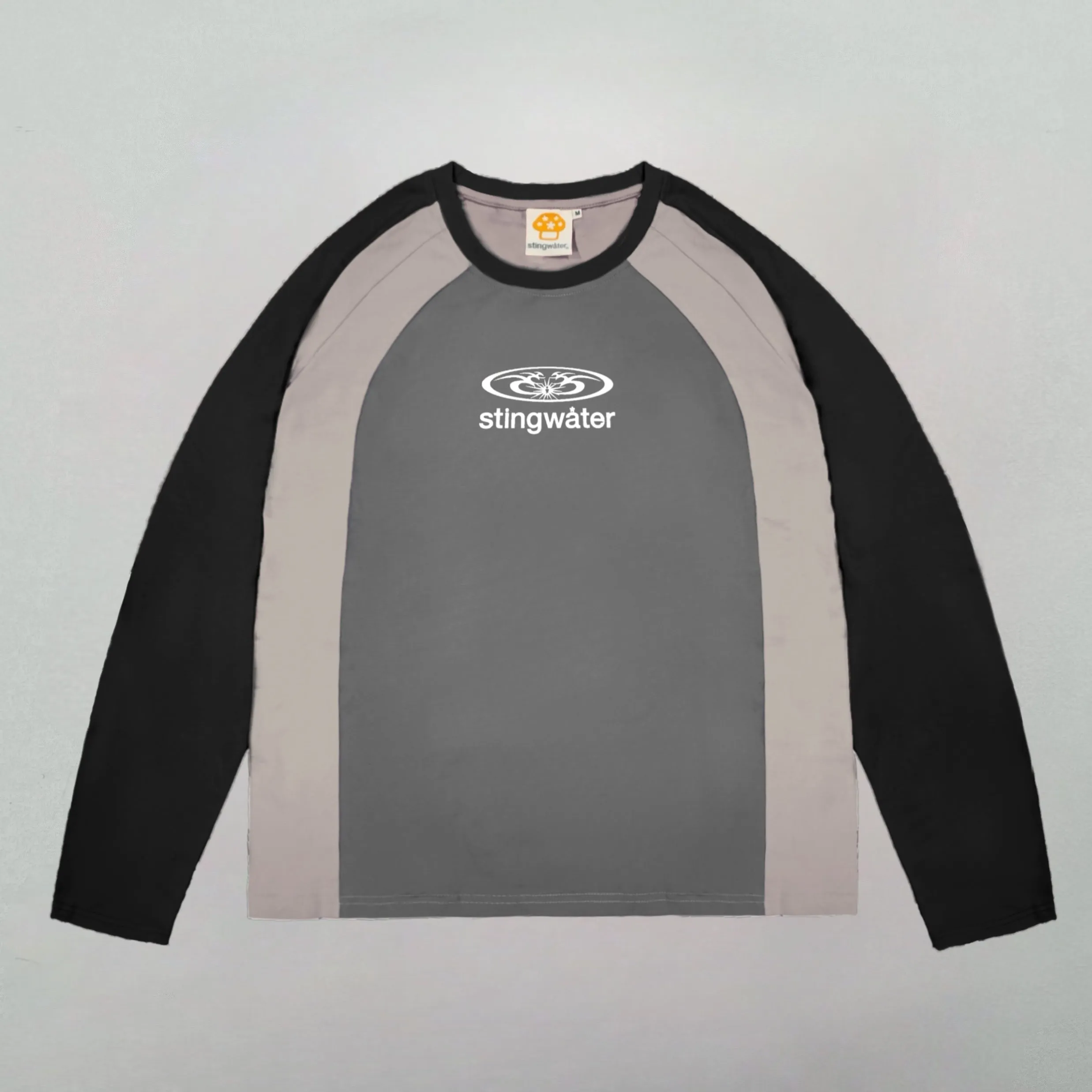 Moses Panelled Long Sleeve T-Shirt Black/Gray