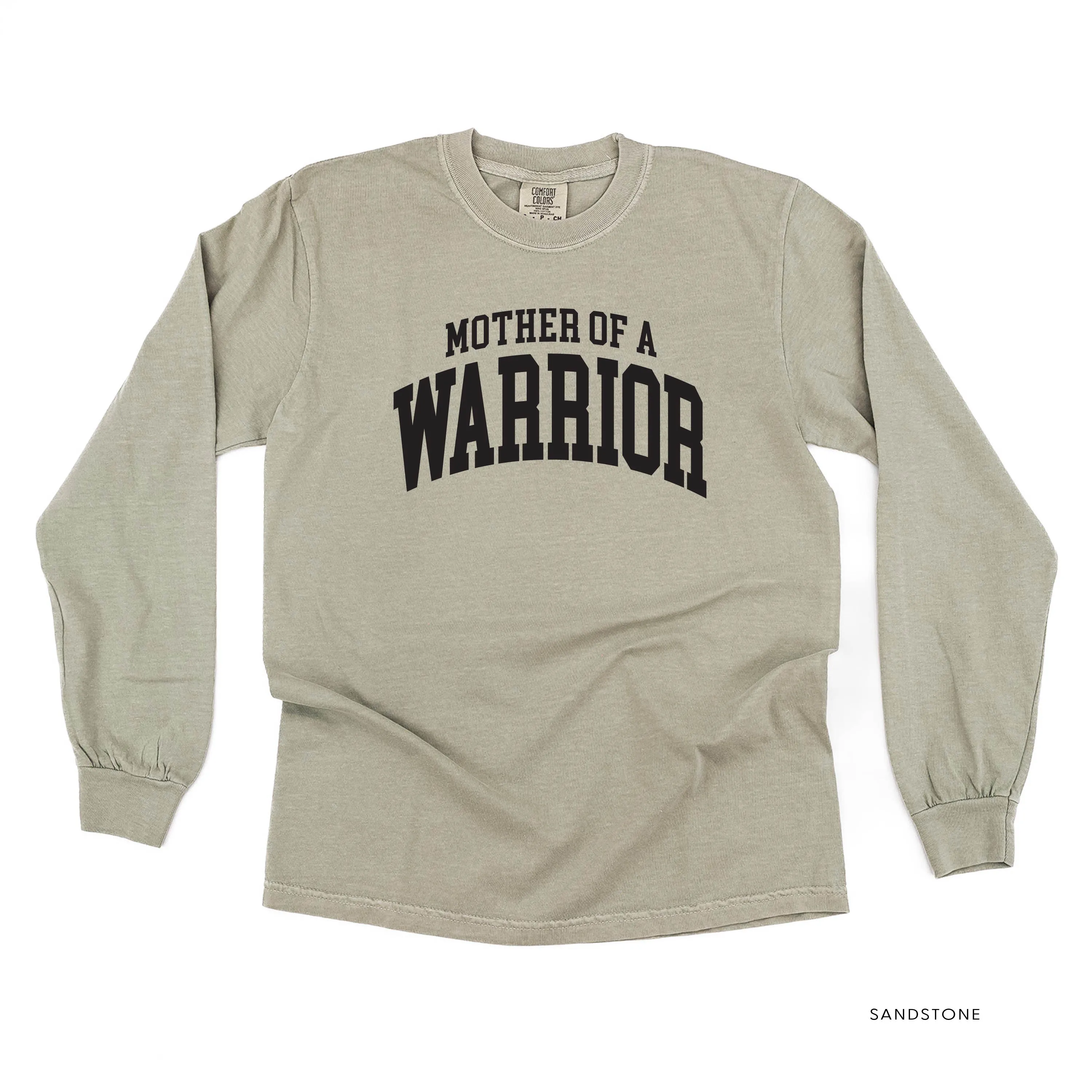 Mother of a Warrior - Varsity - LONG SLEEVE COMFORT COLORS TEE