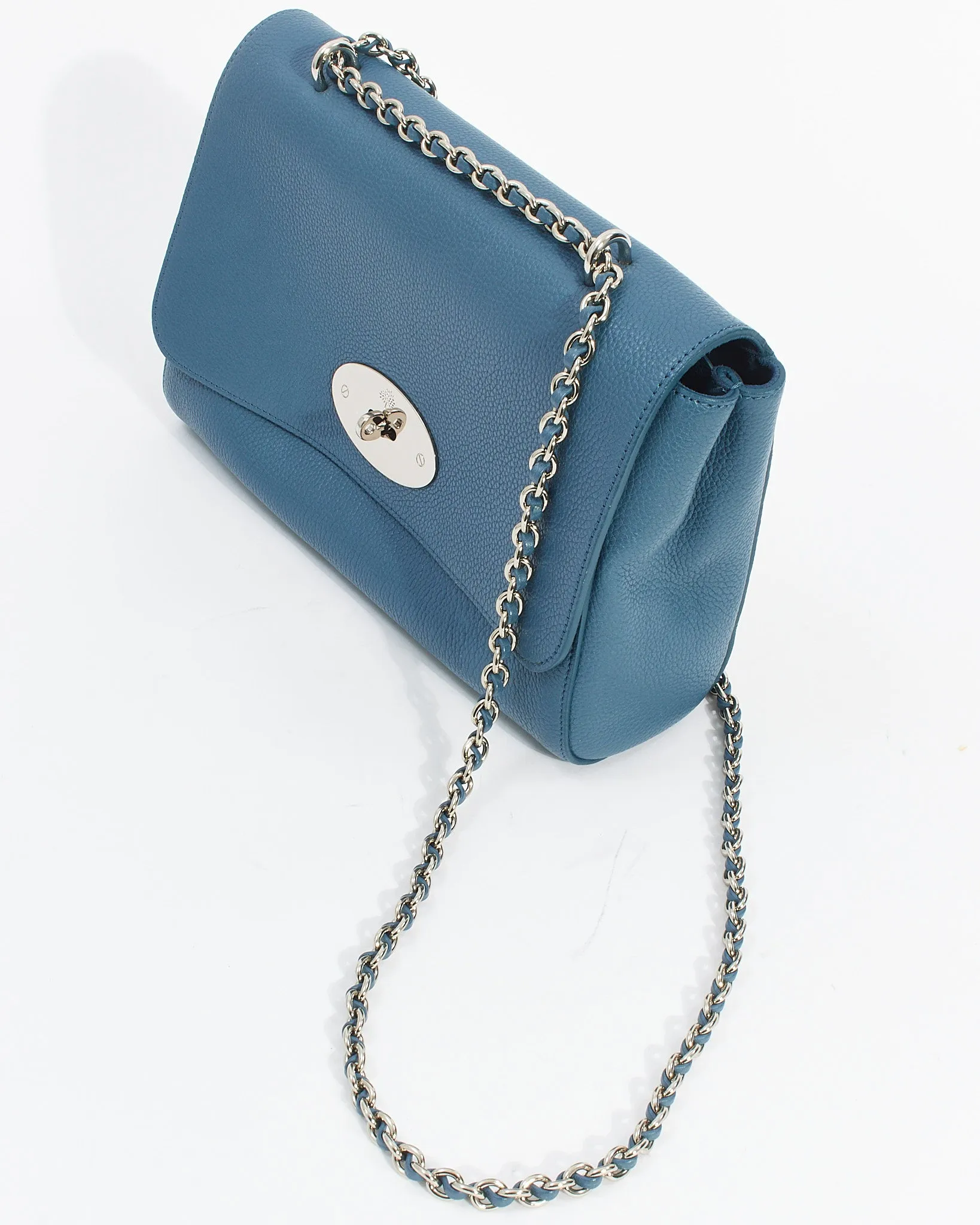 Mulberry Blue Leather Medium Lilly Bag