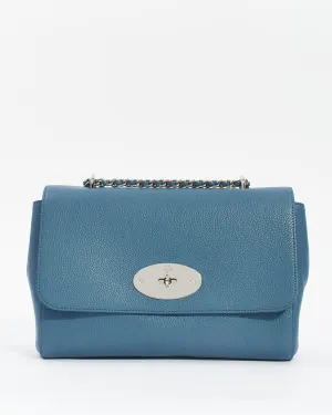 Mulberry Blue Leather Medium Lilly Bag