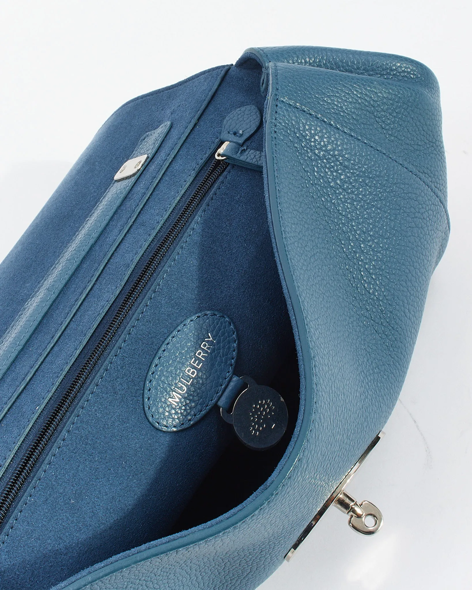 Mulberry Blue Leather Medium Lilly Bag
