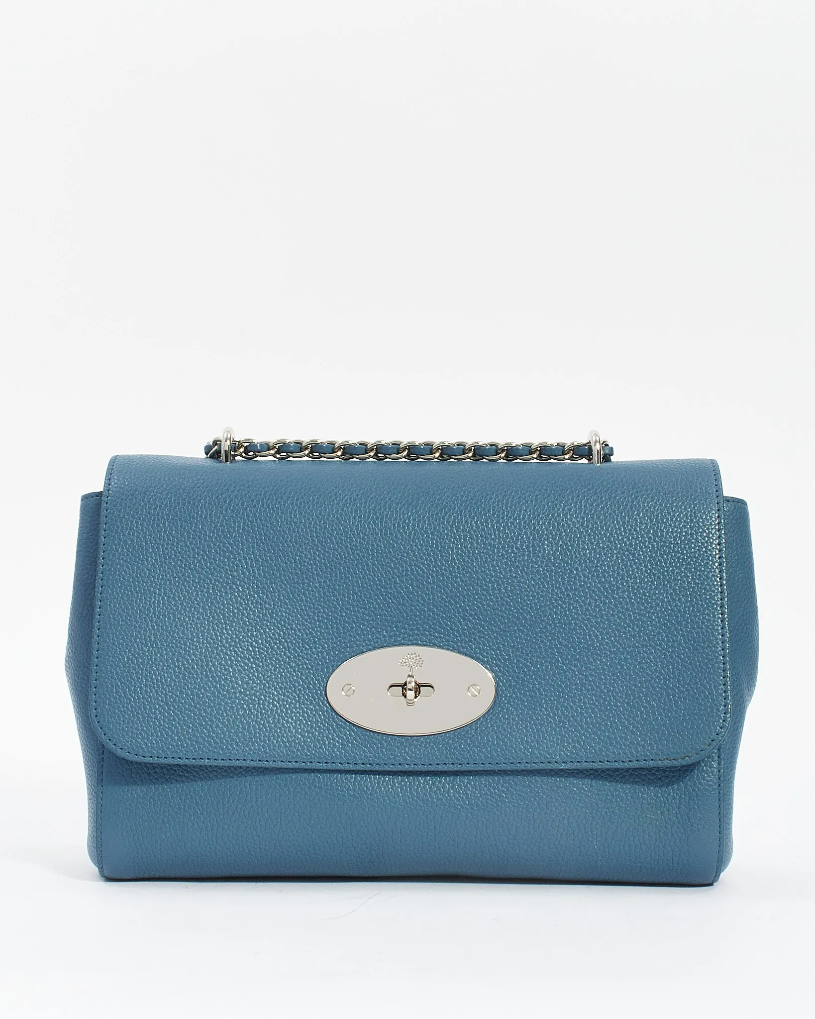 Mulberry Blue Leather Medium Lilly Bag