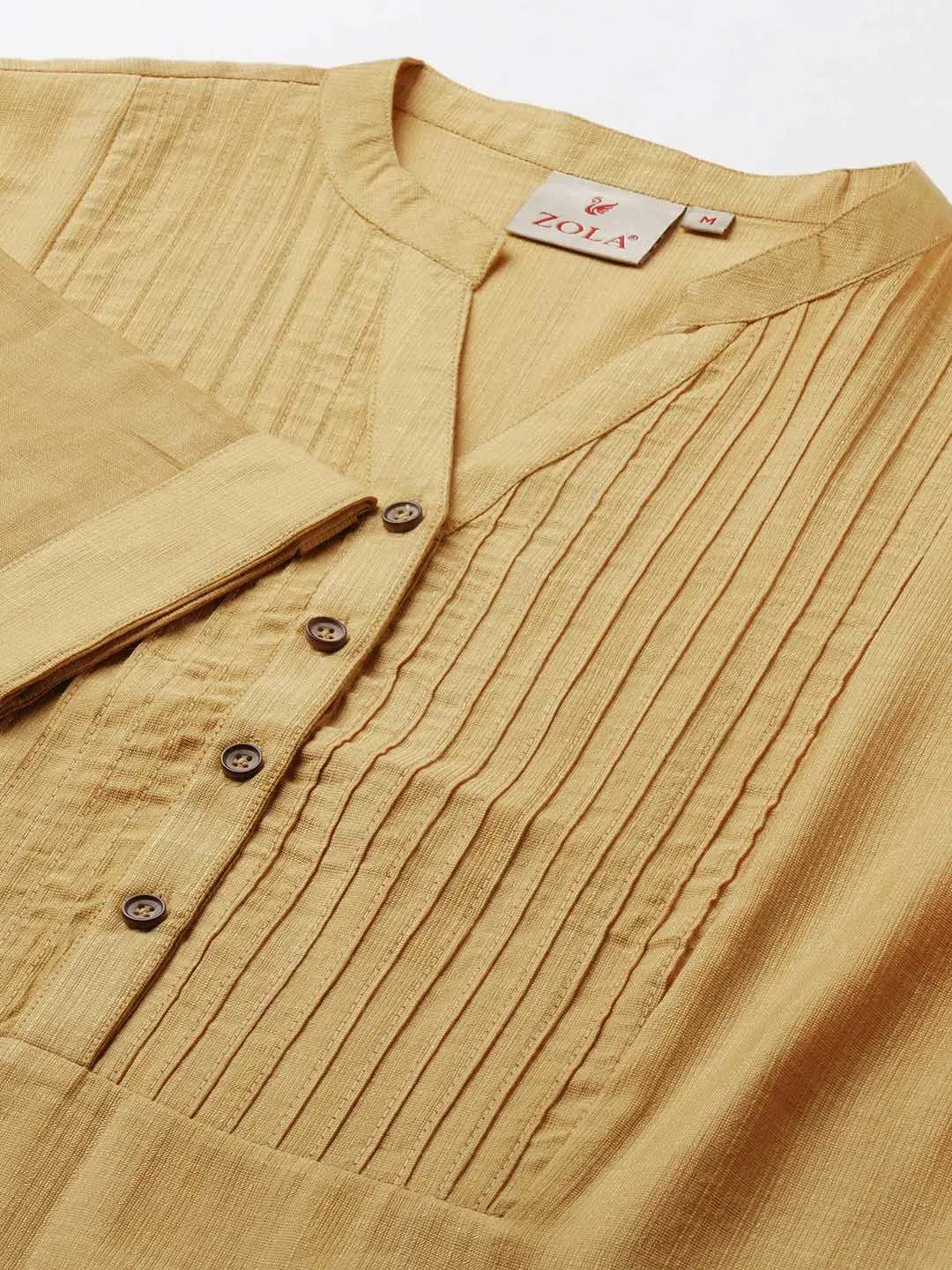 Mustard Comfort Fit Rayon Tunics for Women Online India Hip Length Straight - Zola