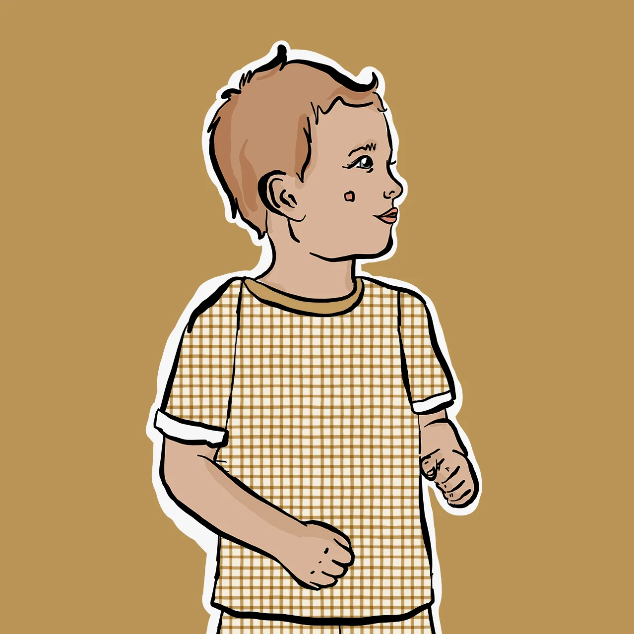 Mustard Gingham T-Shirt