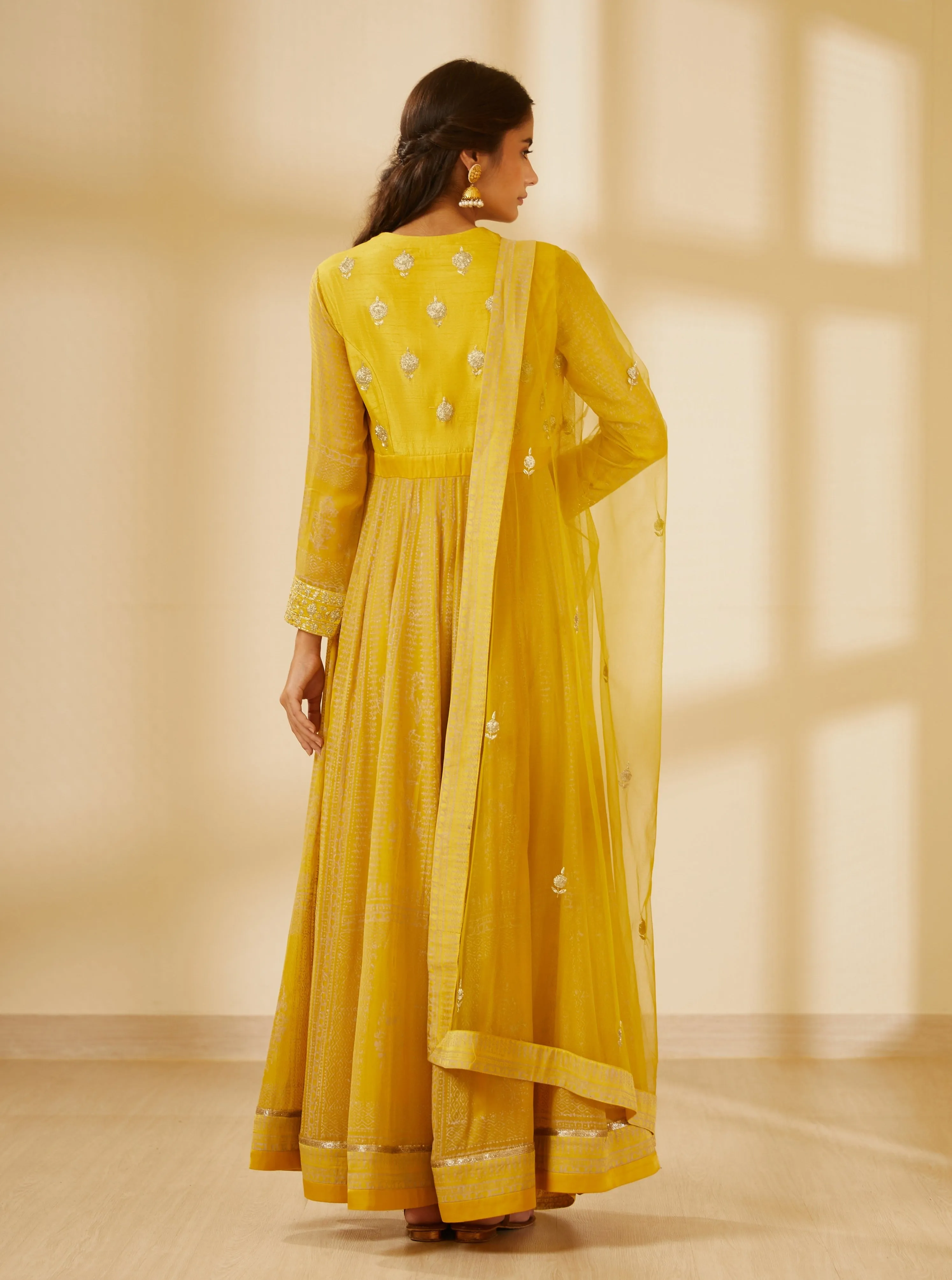 Mustard Yellow Anarkali Set
