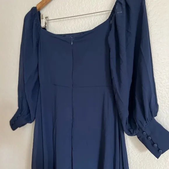 MWOT Feel the Romance Navy Blue Off-the-Shoulder Maxi Dress