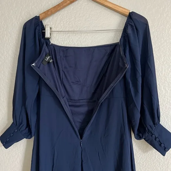 MWOT Feel the Romance Navy Blue Off-the-Shoulder Maxi Dress