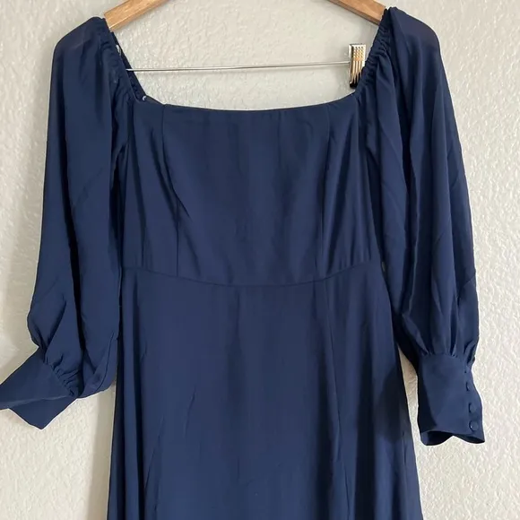 MWOT Feel the Romance Navy Blue Off-the-Shoulder Maxi Dress
