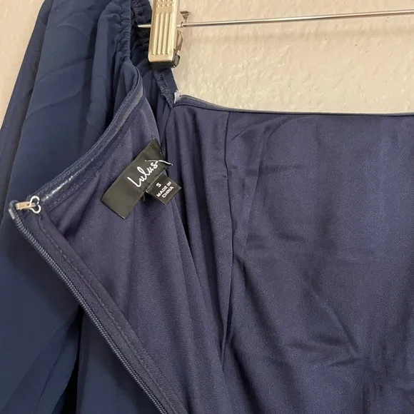 MWOT Feel the Romance Navy Blue Off-the-Shoulder Maxi Dress