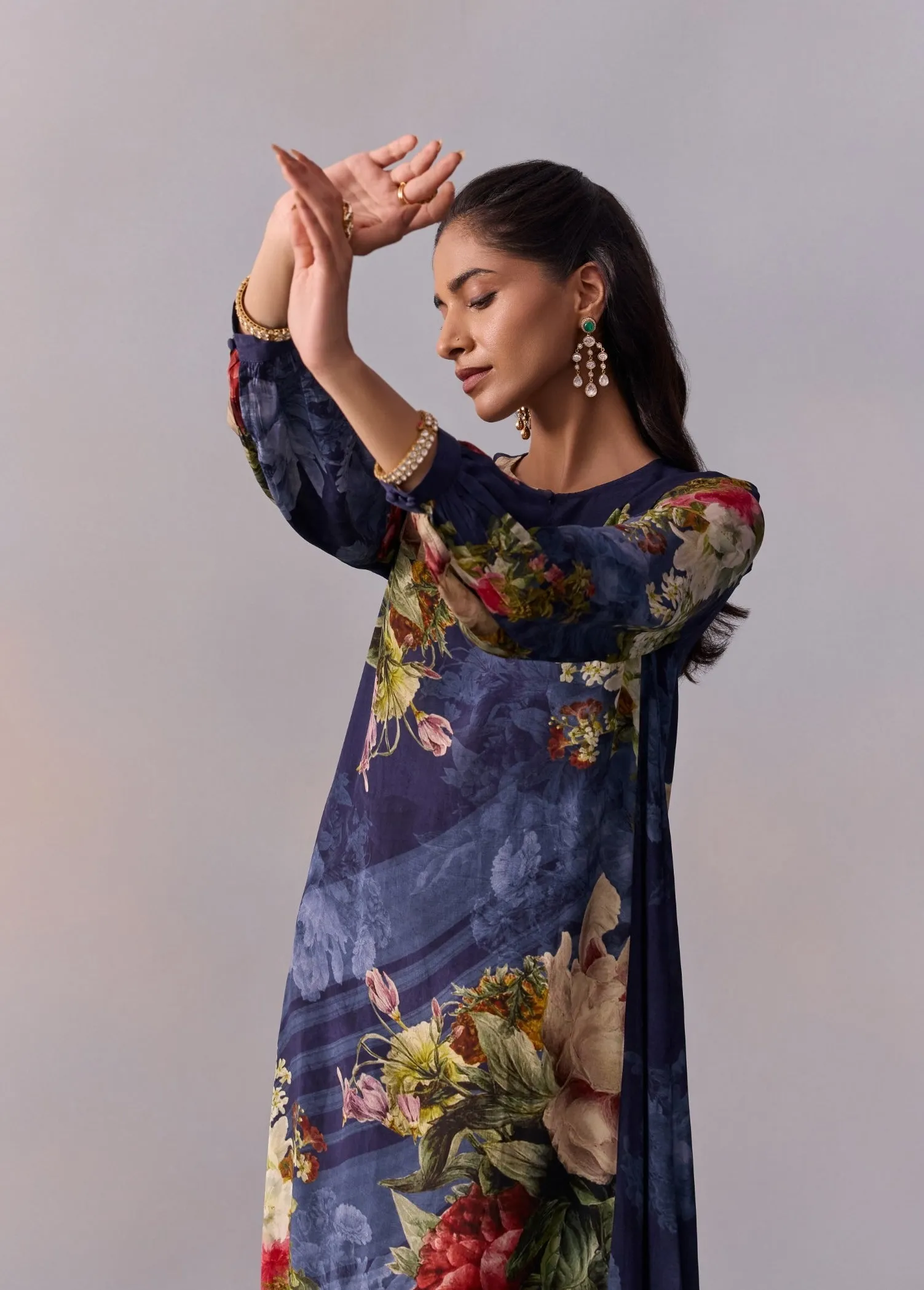 Myra navy blue tunic