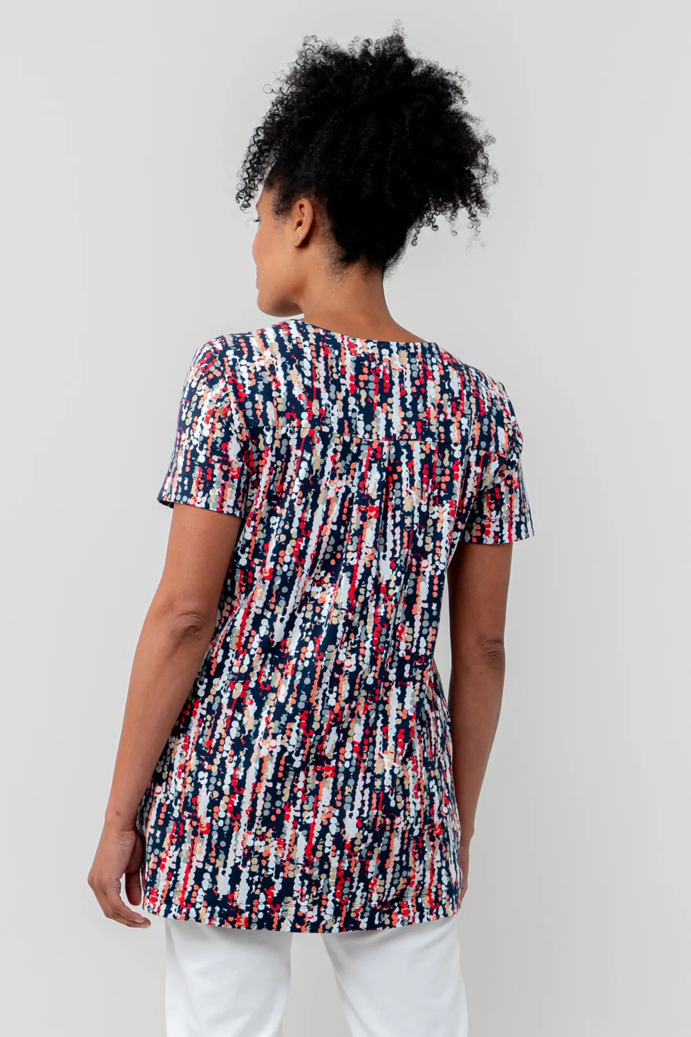 Myrtle Navy Stretch Jersey V-neck Top