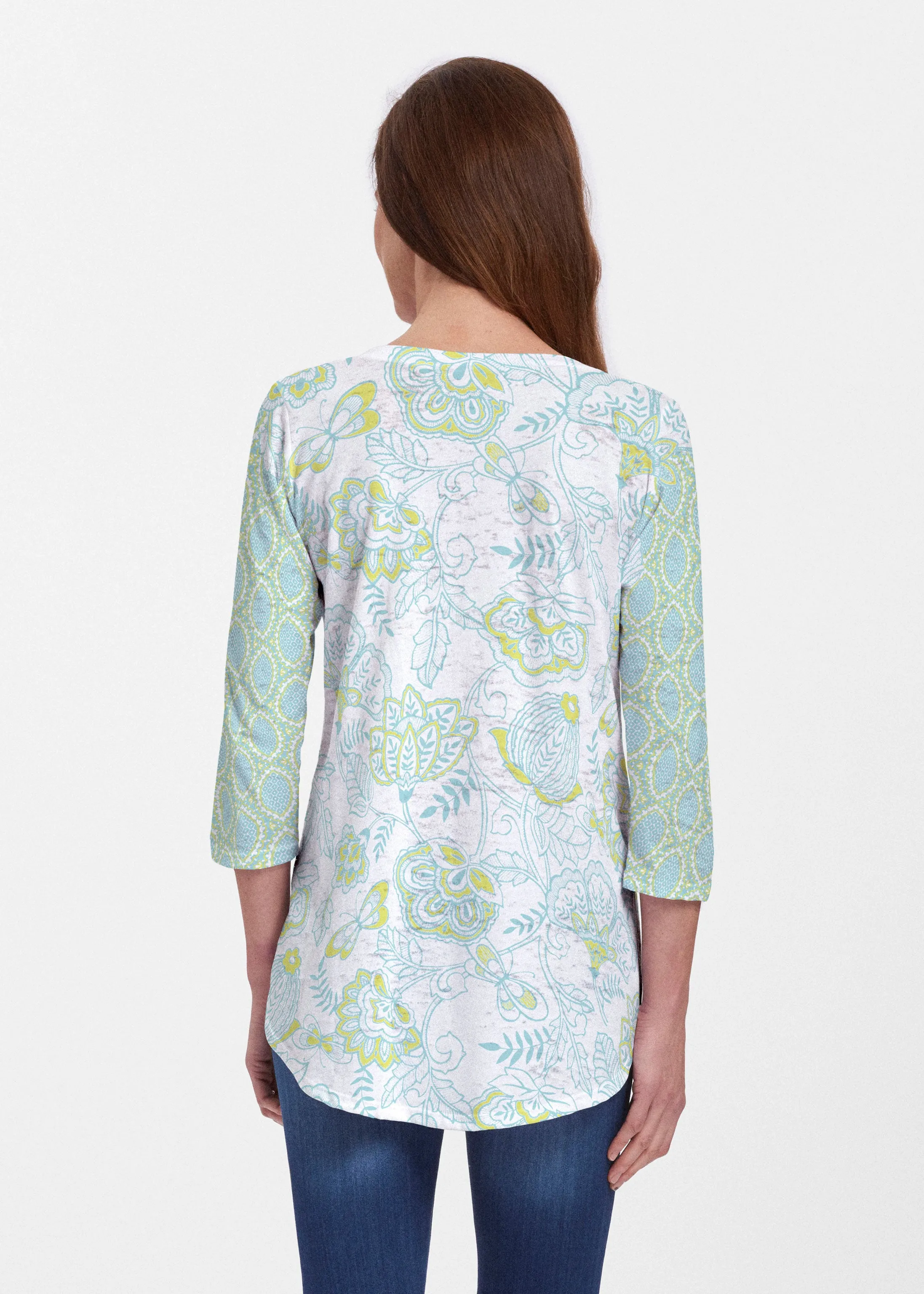 Namaste Lime (13374) ~ Signature V-neck Flowy Tunic