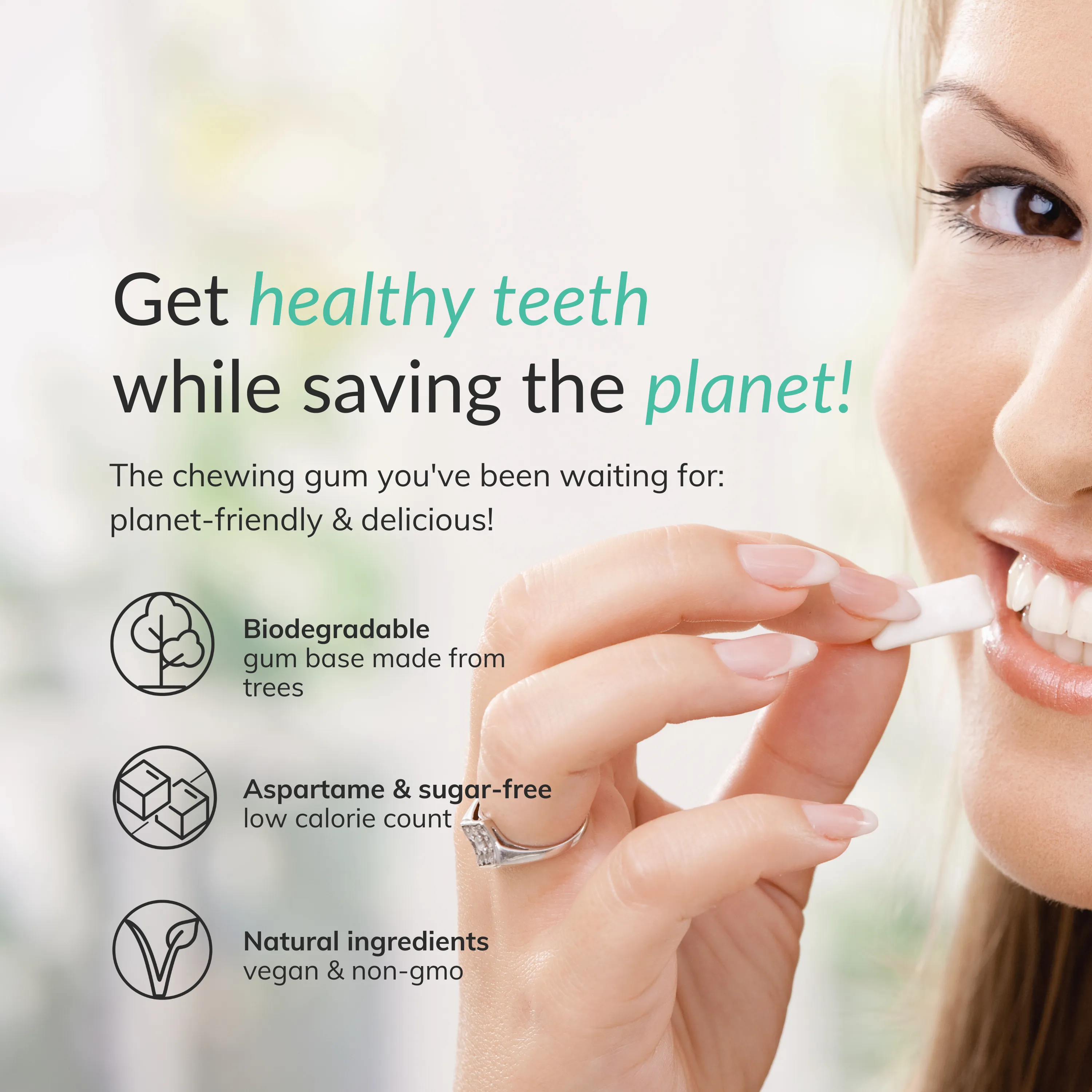 Natural Chewing Gum - Spearmint (84pcs)