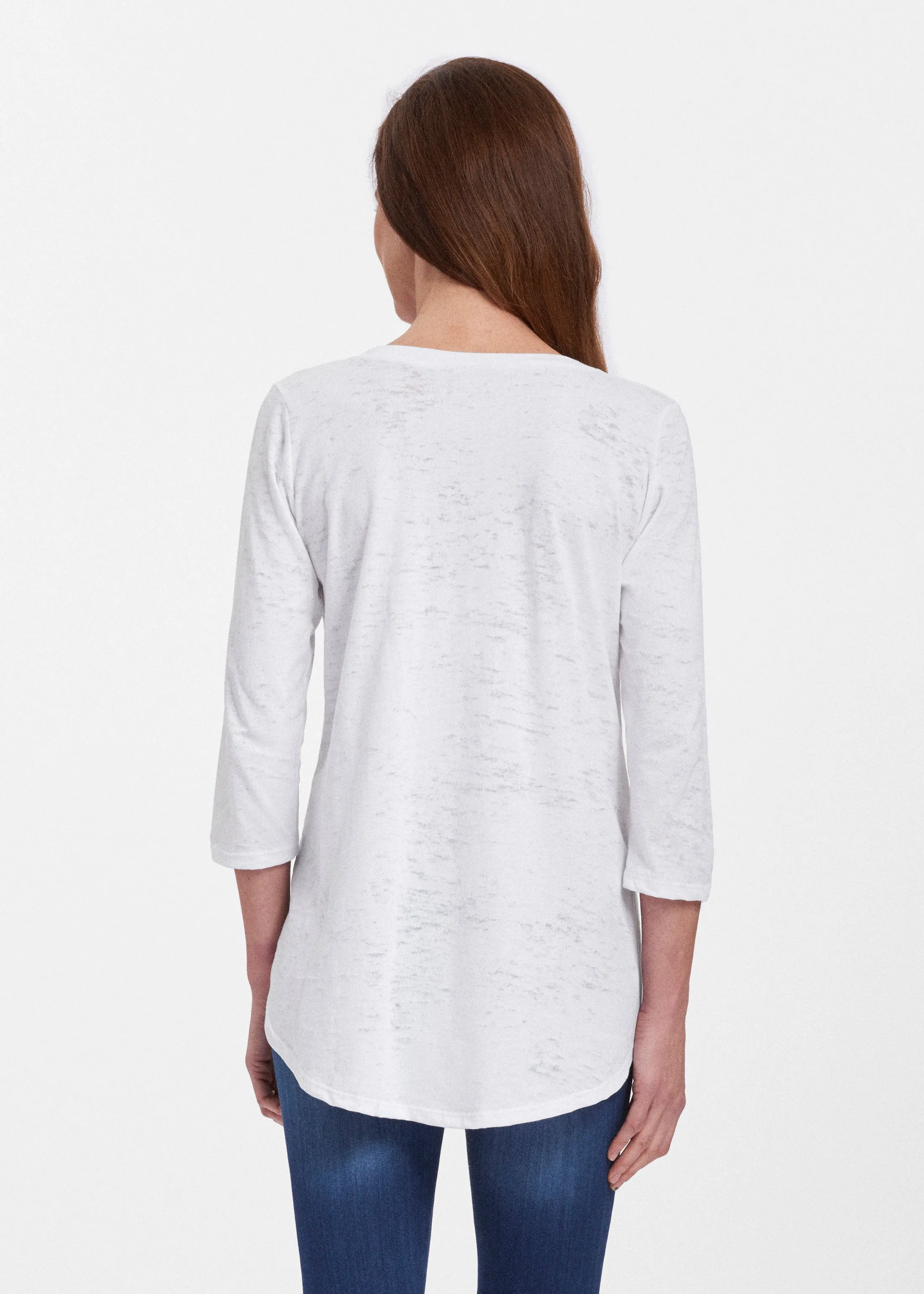 Natural White (5555) ~ Signature V-neck Flowy Tunic