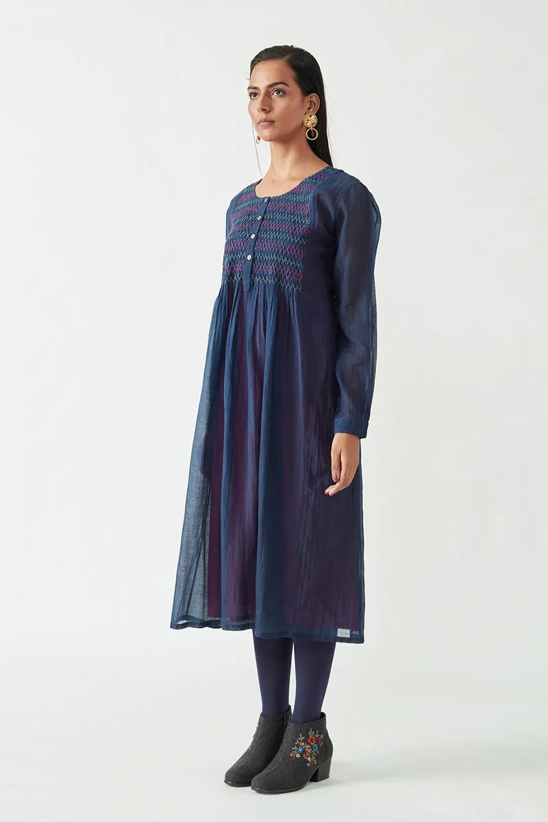 Navy Amber Smoking Tunic